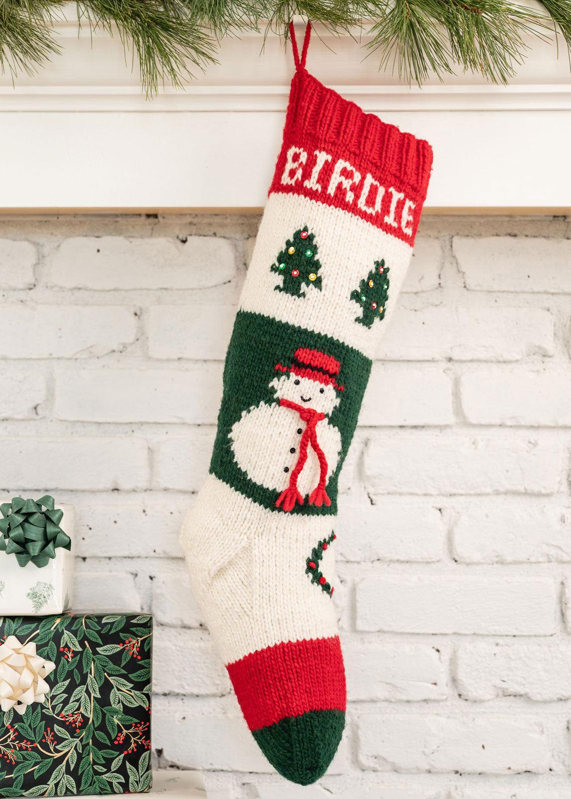 Classic Christmas Snowman Stocking knitting kit