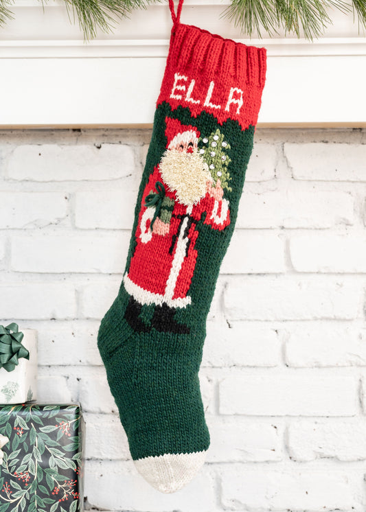 Santa Claus Personalized Christmas stocking knitting kit