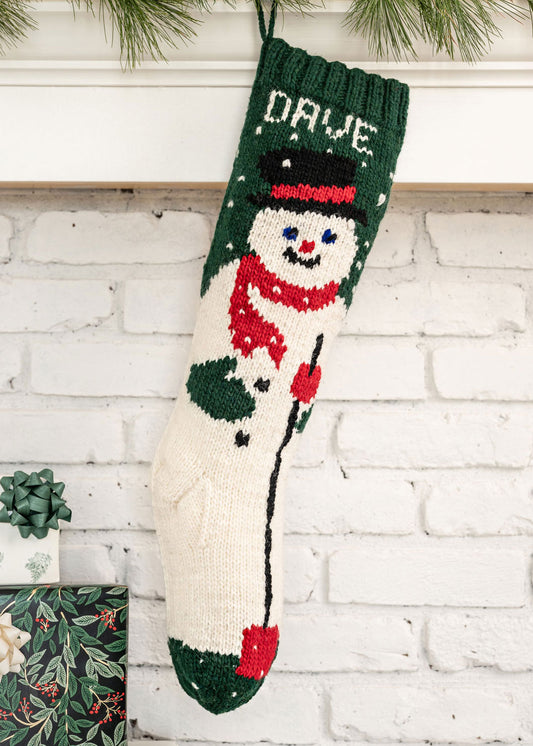 Green Snowman  Knitting kit