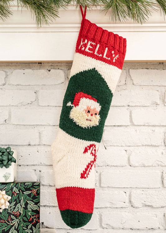 Christmas stocking knitting kit with santa claus design