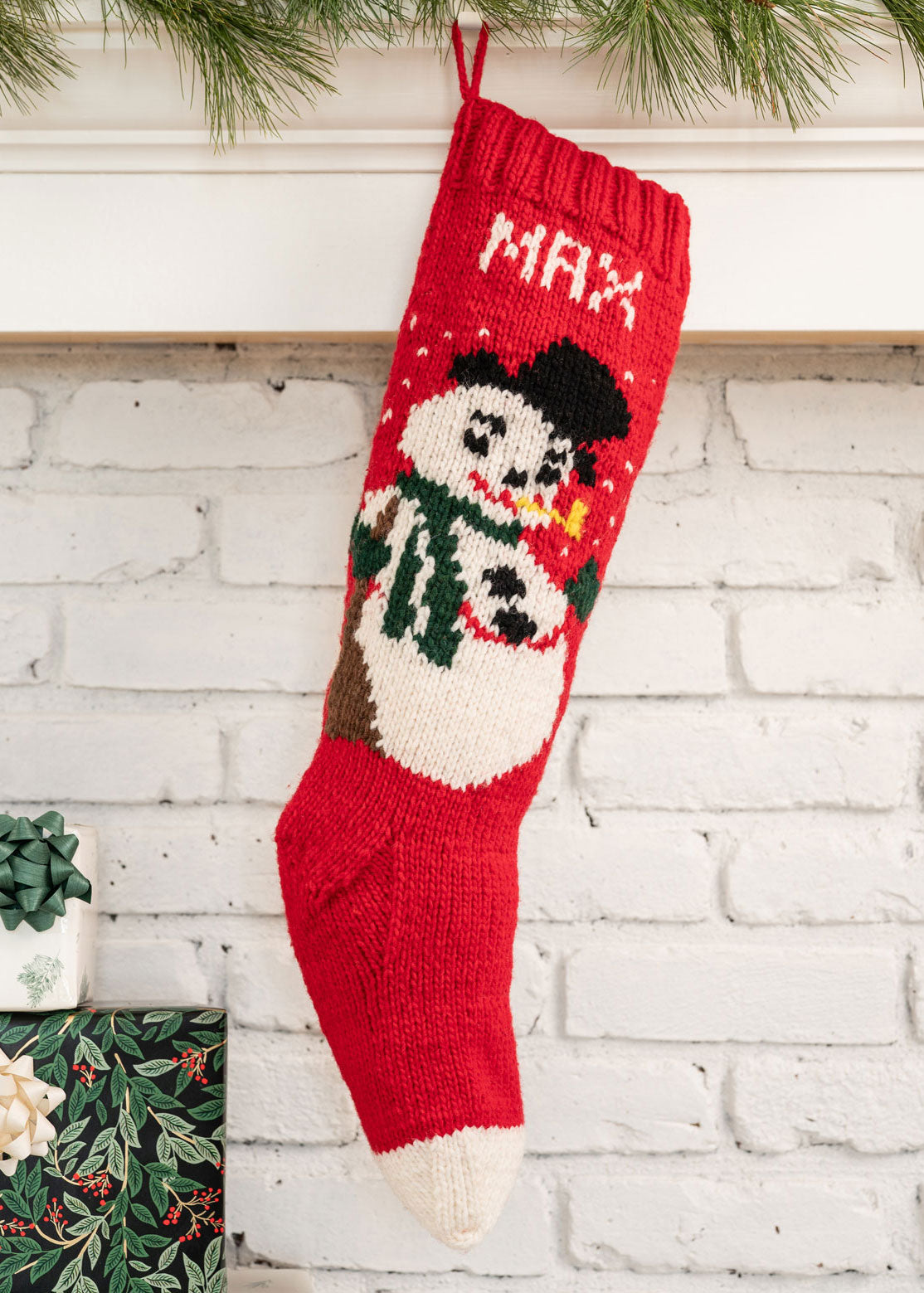 Red Frosty Christmas Stocking Knitting Kit
