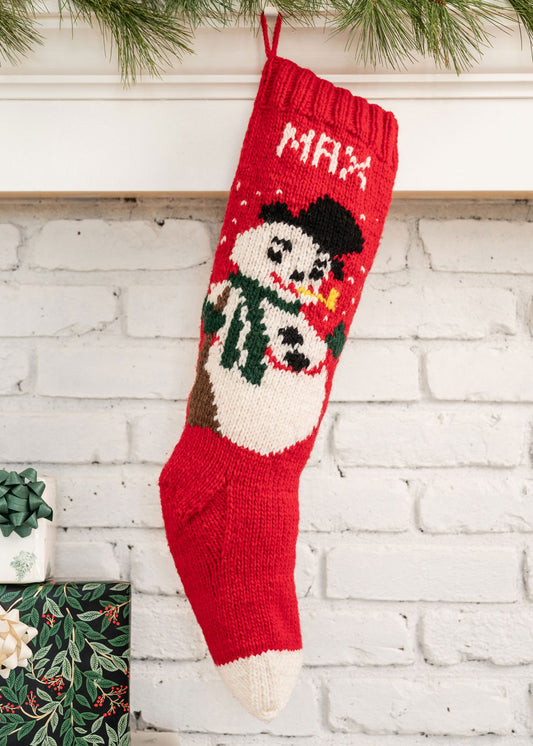Red Frosty Christmas Stocking Knitting Kit