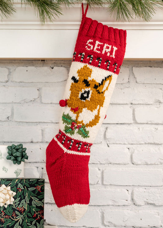 Reindeer Christmas Stocking Knitting kit