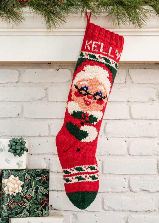 Mrs Claus Christmas stocking knitting kit